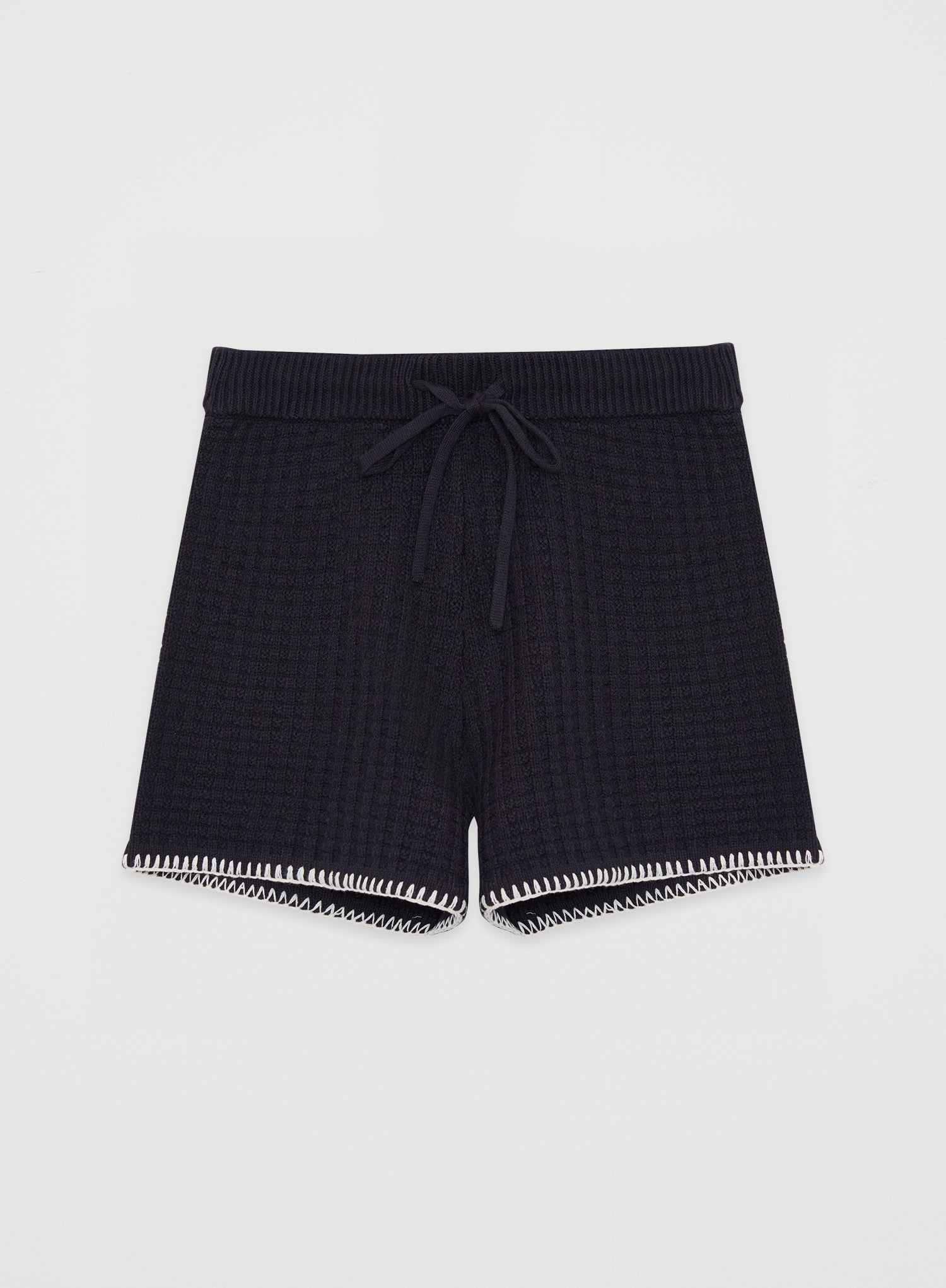 Navy Contrast Stitch Short